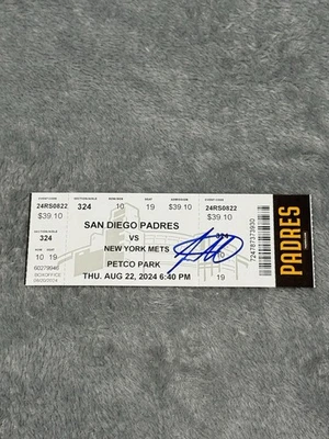 Jackson Merrill Auto Signed San Diego Padres Rookie Year Ticket Stub Rare - Image 1 of 4