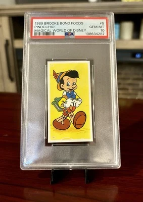1989 Pinocchio Brooke Bond MAGICAL WORLD OF DISNEY #5 PSA 10 GEM MINT POP 7!  - Image 1 of 2