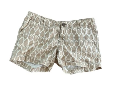 Pantalones Cortos The North Face Mujer Talla 4 Frente Plano Mezcla de Lino Patrón Beige y Blanco Foto 1 de 4