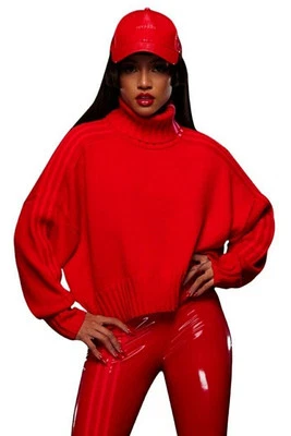 Suéter Recortado Adidas X Ivy Park, De Gran Tamaño, Talla Pequeña, Rojo *¡RARO Y NUEVO!* Foto 1 de 4