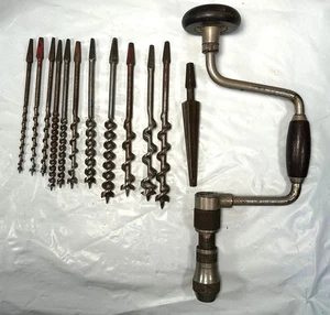 De colección Stanley Rule & Level Nº 921-10” Soporte de broca de trinquete de barrido con 12 brocas de barrena - Imagen 1 de 4