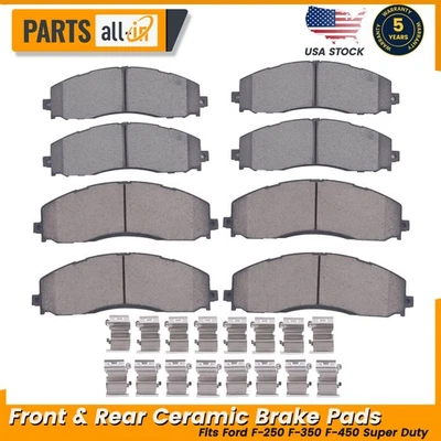Pastillas de freno delanteras traseras cerámicas para Ford F-250 F-350 F-450 Super Duty 2013-2021 Foto 1 de 4