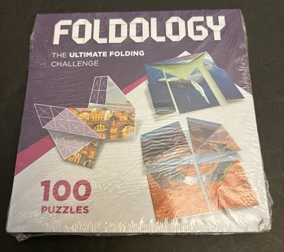 Foldology The Origami Puzzle Game Hands-On Brain Teasers Fold Paper to Complete - Image 1 of 2