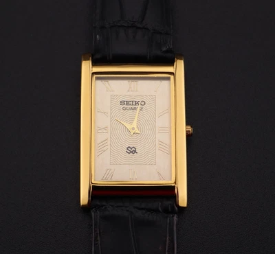 Vintage Seiko Slim Quartz GOLD DIAL Gentlemen's Wrist Watch With FREE SHIPPING - Image 1 of 4