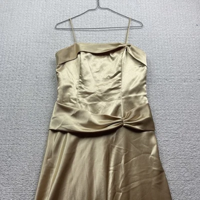 Vintage Aspeed Satin Gold Maxi Dress Women’s Size M Evening Gown Party Formal Foto 1 de 4