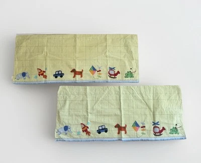 "2 cortinas cenefa alfabeto ABC Pottery Barn Kids 42"x18"" forradas bolsillo de varilla" Foto 1 de 4