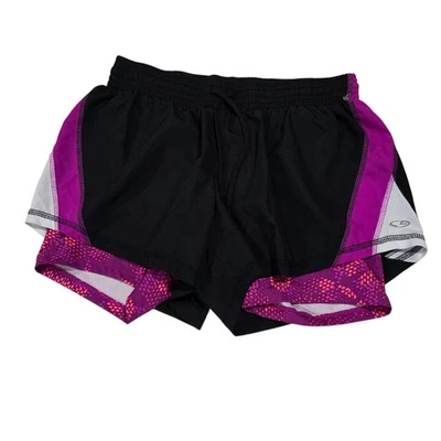 C9 Champion спортзал шорты работает женщин M абстрактный печать с подкладкой 2 в 1 дуэт сухой - Изображение 1 из 4