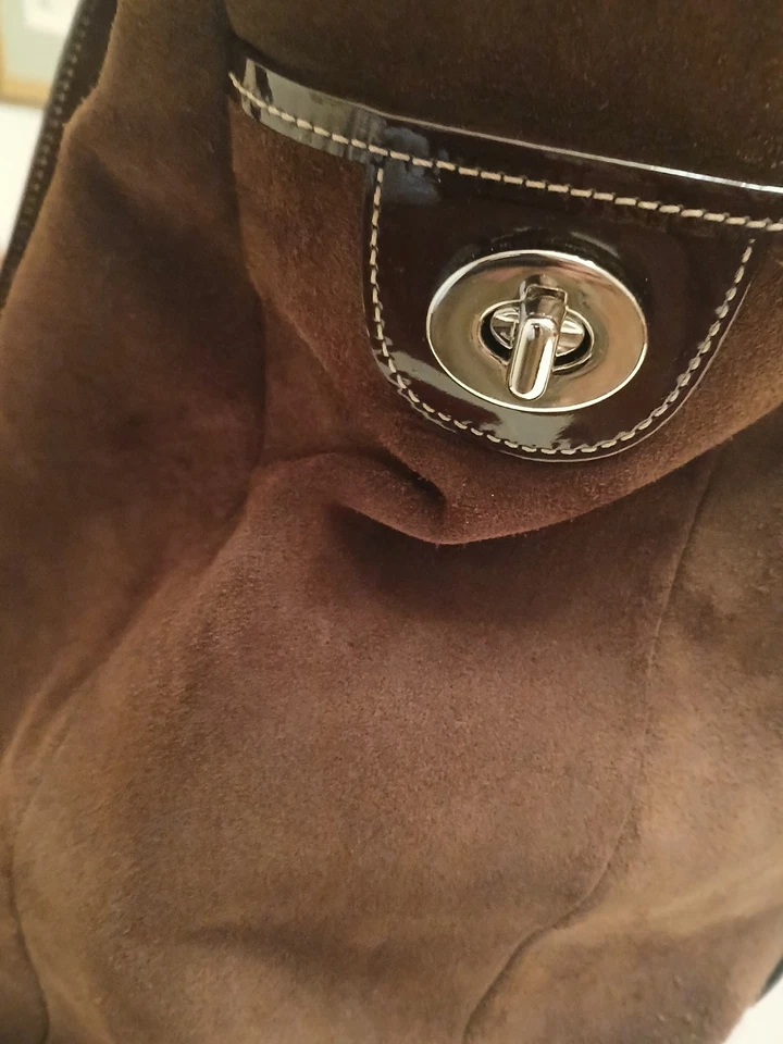 Vintage Authentic Brown Suede Coach Bag Purse (Medium Sized) - Image 1 of 4