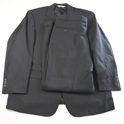 Pronto Uomo 44R 38x32 Black 100% Wool Mens Jacket Pants Suit - Image 1 of 4