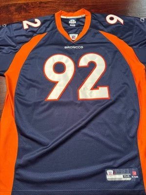 Camiseta cosida Reebok de los Denver Broncos Elvis Dumervil talla 54  Foto 1 de 4