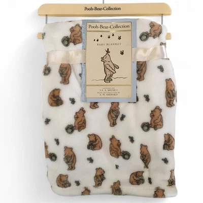 CLASSIC POOH WINNIE THE POOH FLEECE BABY Blanket Soft BLANKET 30x40 NWT NEW - Image 1 of 3