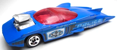 2005 HOT WHEELS HW ROLL PATROL FAST FUSE POLICE BLUE DIECAST 3 1/8" CAR W/ RED - Image 1 of 4