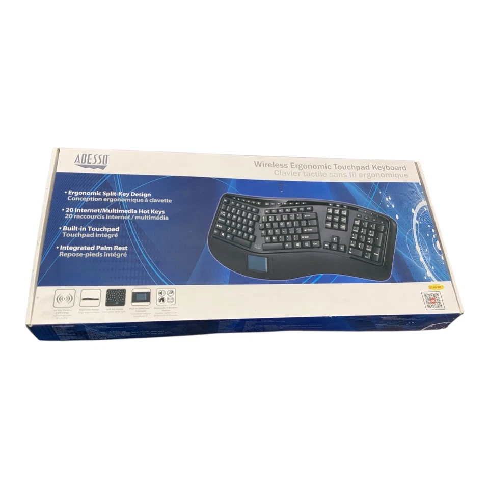 Adesso Tru-Form Wireless Keyboard Black WKB-4500UB - Image 1 of 2