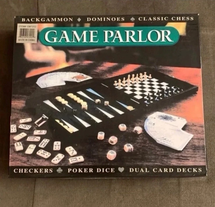 GAME PARLOR: Backgammon Dominoes Chess - Checkers - Poker Dice - Card Decks NIB - Image 1 of 1