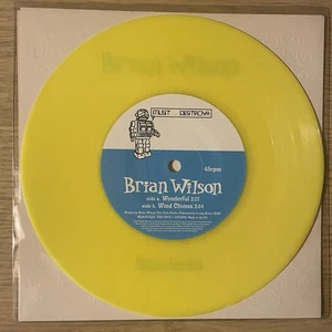 Brian Wilson Smile Wonderful Yellow Vinyl 7” 45 RPM Single 2012 Beach Boys - Picture 1 of 3