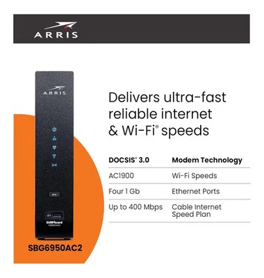 ARRIS Surfboard SBG7400AC2-RB DOCSIS 3.0 Cable Modem & AC2350 Wi-Fi Router - Image 1 of 4
