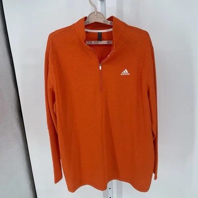 Adidas Men’s 2XLT 1/4 Zip Pullover Sporty Comfort Orange Athletic Active Wear - Image 1 of 4