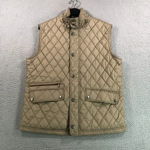 Brooks Brothers Vest Adult Medium Brown Diamond Quilted Linen Lined Insulated - Picture 1 of 11
