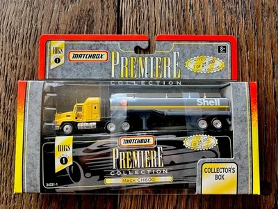 1996 Matchbox Premiere Rigs Series 1 Shell Tanker Truck Mack CH600 New - Image 1 of 2