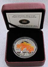 2012 Canada 9999 Silver $20 Dollars Maple Leaf CRYSTAL RAINDROP Proof COA#160