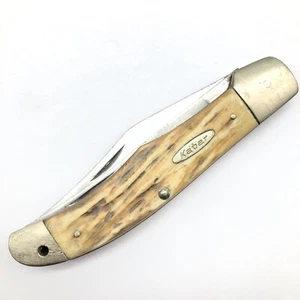 c1960s KABAR USA 1184 Hunter Hunting Pocket Knife Stagalon LARGE - Picture 1 of 24