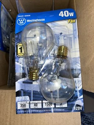 Westinghouse 03936 Intermediate Base A15 Fan Light Bulb, 40W, Clear, Six 2-Packs - Image 1 of 3