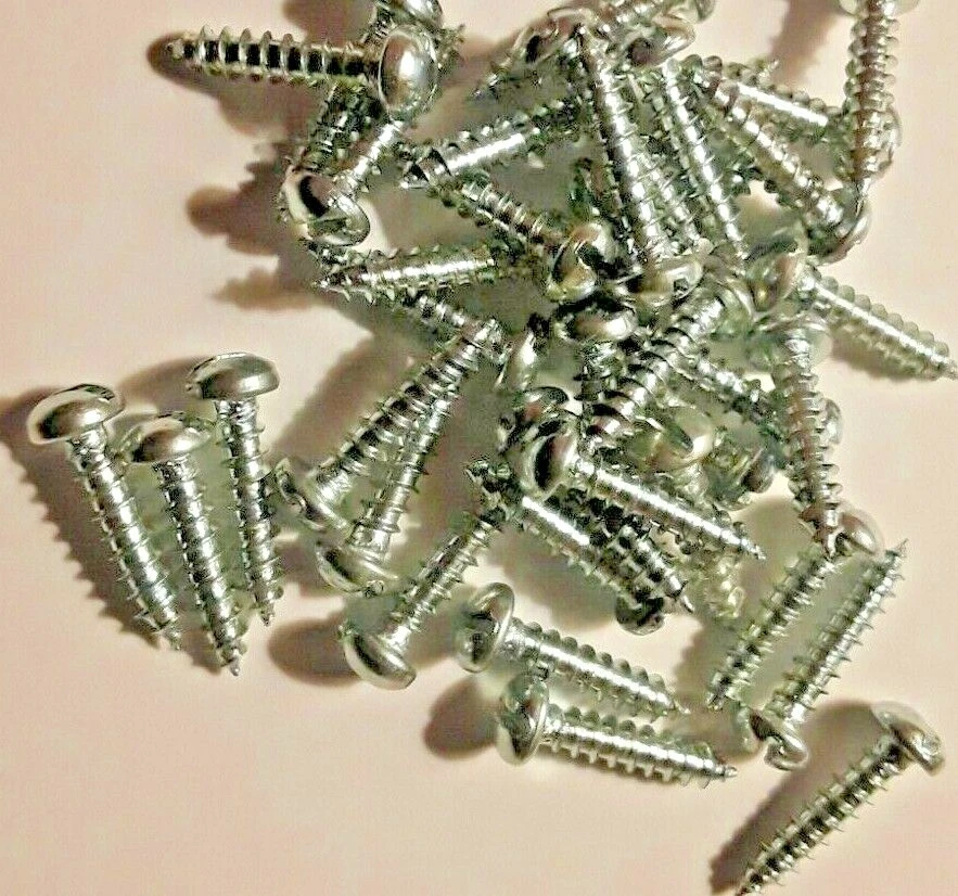 #6 X 5/8" ROUND HEAD SLOTTED WOOD SCREWS STEEL ZINC PLATED (SELECT QTY) - Image 1 of 1