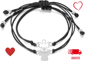BRACCIALETTO ACCIAIO UNISEX CON ANGELI ✅ COPPIE SORELLE FRATELLI AMICI 2 PEZZI - Foto 1 di 6