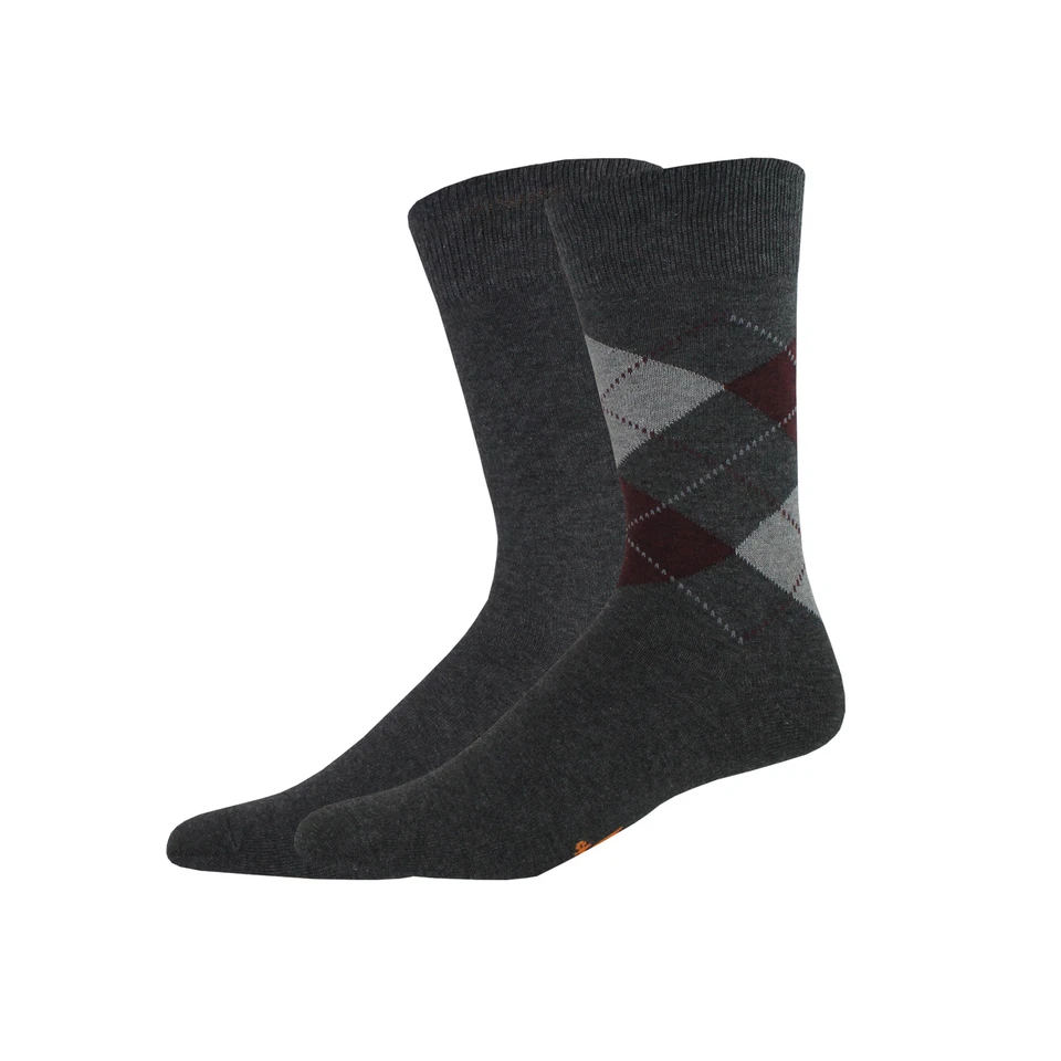 (59959) Calcetines Dockers Argyle Crew para hombre, carbón, 2 pares Foto 1 de 1