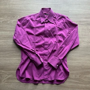 Valentino Roma Stretch Cotton Pleated Button Up Dress Shirt Pink Size 15.5-39 - Picture 1 of 5