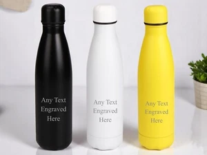 Personalised 500ml Thermos Insulated Water Bottle Like Chillys bottle 13 Colours - Picture 1 of 16