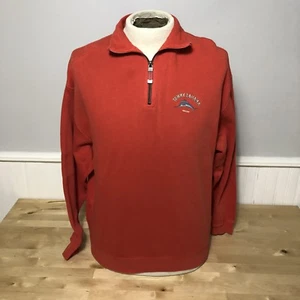 Tommy Bahama Relax 1/4 Zip Pullover Sweater Orange Marlin Sz M Long Sleeve - Picture 1 of 11