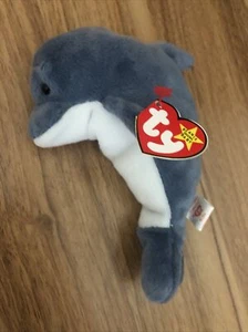 Ty Beanie Baby Echo the Dolphin blau weiß 1996 mit Etikett - Bild 1 von 7