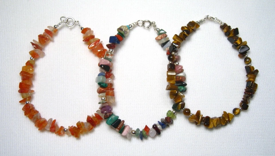 Lyn's Jewelry Gemstone Chip  Bracelets Silver 7" - Image 1 of 1
