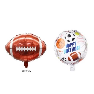 Globos deportivos de aluminio fútbol rugby baloncesto fiesta de cumpleaños celebración Foto 1 de 3