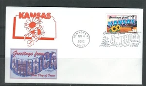 Us SC # 3576 Greetings From America - Kansas - FDC . Artmaster Cachet - Picture 1 of 1