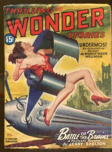 Thrilling Wonder Stories-Spring, 1945-Bradbury, Leinster, Wellman-Bergey Cover - Picture 1 of 2