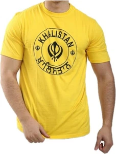 T-shirt Khalistan mezza manica Khalsa/Punjabi moda CASUAL VENDITORE UK - Foto 1 di 6