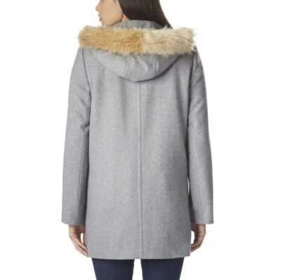 Small Ruby Finch Wool-Blend Faux Fur Trimmed Hooded Parka Jacket Coat $130 - Image 1 of 4