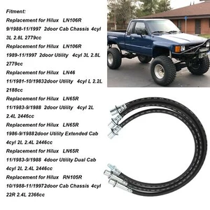 3pcs Extended Brake Line Kit Rear Front Rubber for Hilux LN106R LN46 RN46 YN65R - Picture 1 of 12