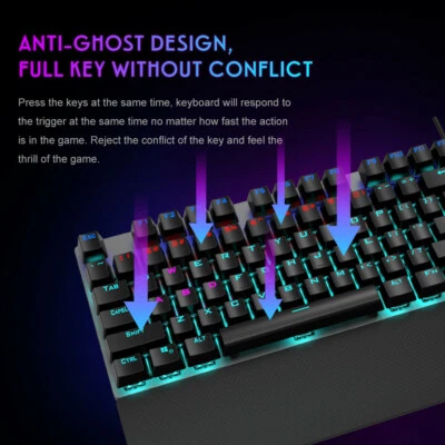 AULA Wired Gaming Keyboard Square Glowing Keycaps Backlit 108 Keys Anti-ghosting - Image 1 of 4