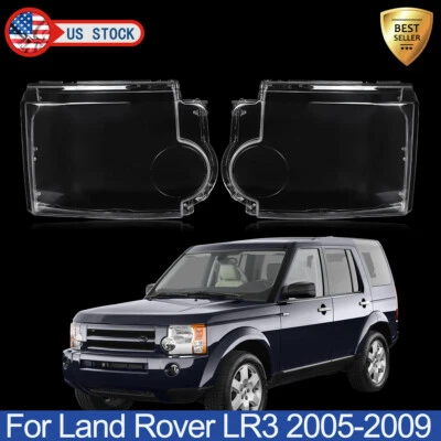 Left + Right Headlamp Headlight Lens Cover Clear For Land Rover LR3 2005-2009  - Image 1 of 4