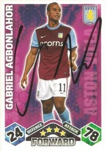 GABRIEL AGBONLAHOR SIGNED ASTON VILLA 2009/2010 MATCH ATTAX TRADING CARD+COA - Picture 1 of 1