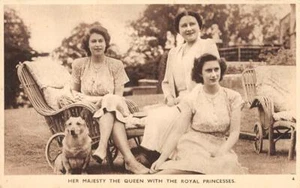 Prinzessin Elizabeth, Prinzessin Margaret, Queen Royalty UK um 1940 Vintage Postkarte - Bild 1 von 2