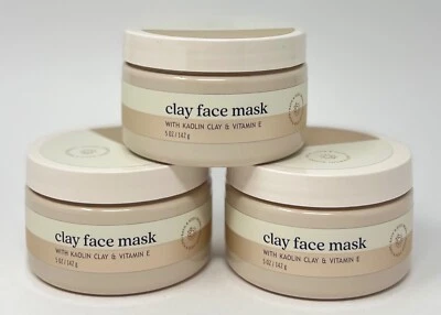 3 NEW BATH & BODY WORKS CLAY FACE MASK KAOLIN CLAY VITAMIN E TREATMENT 5 OZ - Image 1 of 4
