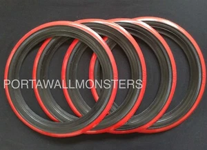 Atlas 4X15" Black&Red Wall Tyre Trims Portawall Set Of 4 VW BUG TYPE1. #109 - Picture 1 of 2