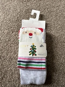 Next Girls Santa Father Christmas Tights 3-4 Years  - Picture 1 of 5