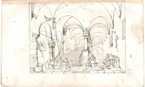 Stampa antica JACQUES DE MOLAY MAESTRO TEMPLARE CONDANNATO  1828 Antique print - Picture 1 of 1