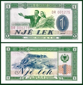 Albania 1976 - 1 Lek Banknote, Paper Money - UNC. - Picture 1 of 1