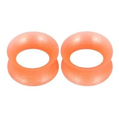 4 PIEZAS Tapones Medidores de Orejas de Silicona Brillo Dorado Ultra Delgados Túneles de Carne Foto 1 de 4